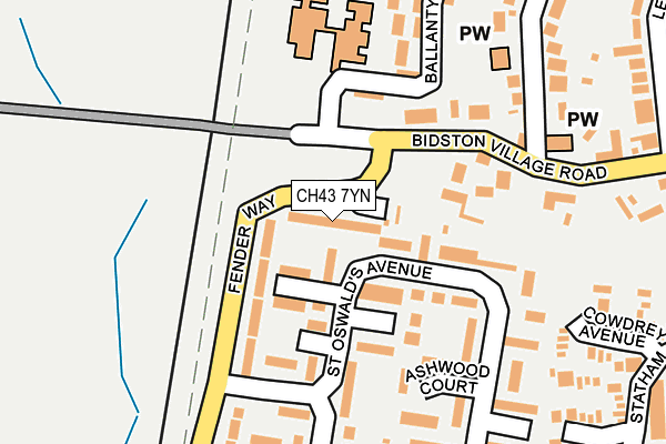 CH43 7YN map - OS OpenMap – Local (Ordnance Survey)