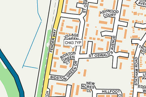 CH43 7YP map - OS OpenMap – Local (Ordnance Survey)