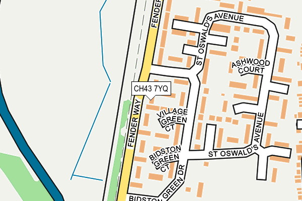 CH43 7YQ map - OS OpenMap – Local (Ordnance Survey)