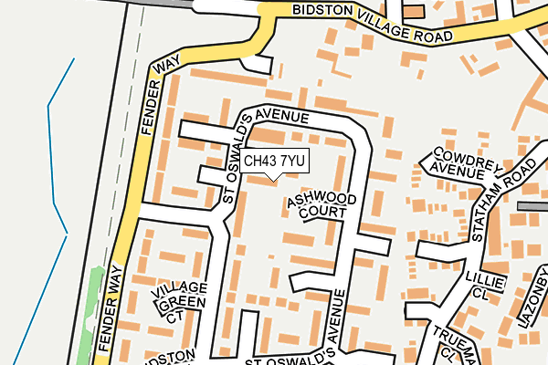 CH43 7YU map - OS OpenMap – Local (Ordnance Survey)