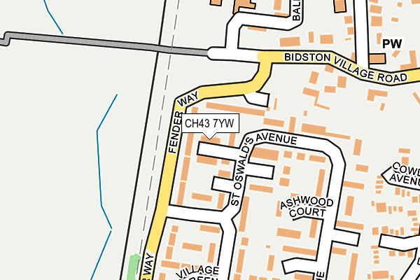 CH43 7YW map - OS OpenMap – Local (Ordnance Survey)