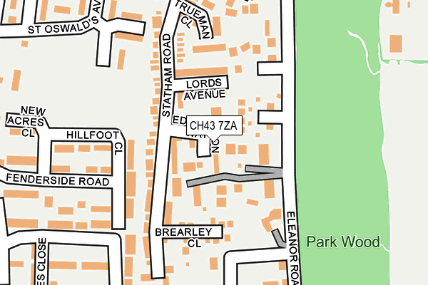 CH43 7ZA map - OS OpenMap – Local (Ordnance Survey)