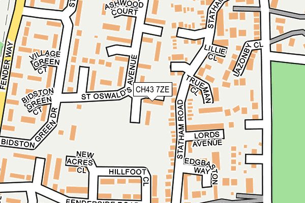 CH43 7ZE map - OS OpenMap – Local (Ordnance Survey)