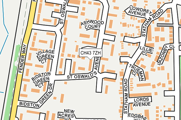 CH43 7ZH map - OS OpenMap – Local (Ordnance Survey)