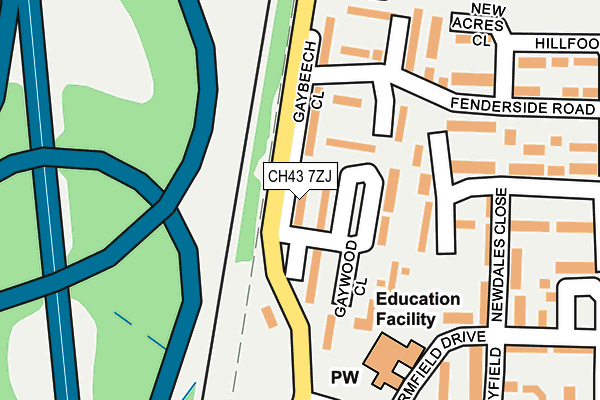 CH43 7ZJ map - OS OpenMap – Local (Ordnance Survey)