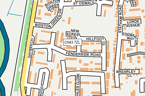 CH43 7ZL map - OS OpenMap – Local (Ordnance Survey)