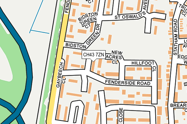 CH43 7ZN map - OS OpenMap – Local (Ordnance Survey)