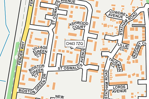 CH43 7ZQ map - OS OpenMap – Local (Ordnance Survey)