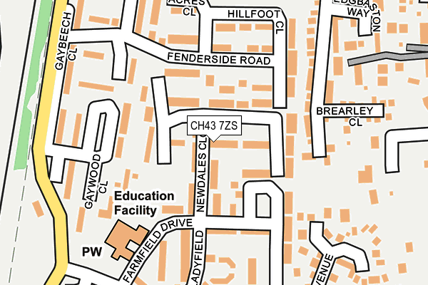 CH43 7ZS map - OS OpenMap – Local (Ordnance Survey)