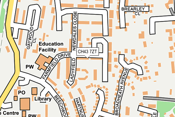 CH43 7ZT map - OS OpenMap – Local (Ordnance Survey)