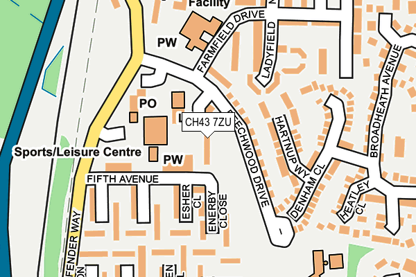 CH43 7ZU map - OS OpenMap – Local (Ordnance Survey)