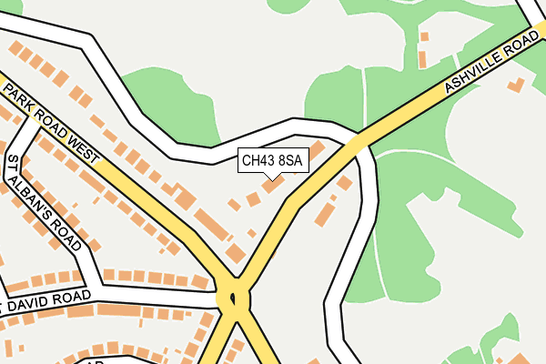 CH43 8SA map - OS OpenMap – Local (Ordnance Survey)