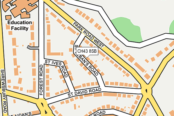 CH43 8SB map - OS OpenMap – Local (Ordnance Survey)
