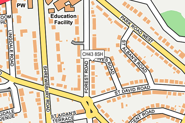 CH43 8SH map - OS OpenMap – Local (Ordnance Survey)