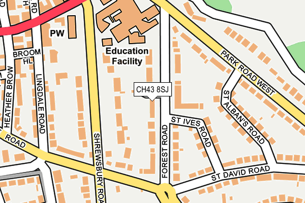 CH43 8SJ map - OS OpenMap – Local (Ordnance Survey)