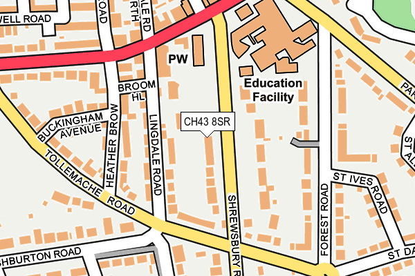 CH43 8SR map - OS OpenMap – Local (Ordnance Survey)