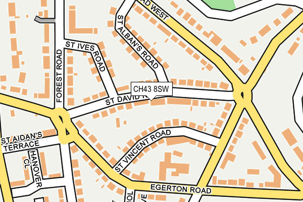 CH43 8SW map - OS OpenMap – Local (Ordnance Survey)