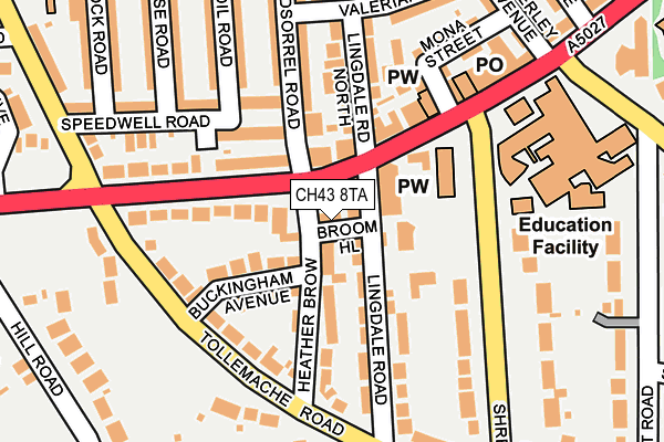 CH43 8TA map - OS OpenMap – Local (Ordnance Survey)