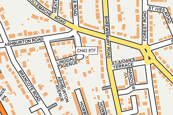 CH43 8TF map - OS OpenMap – Local (Ordnance Survey)