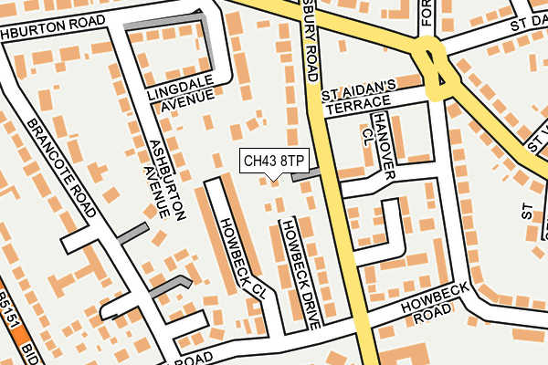 CH43 8TP map - OS OpenMap – Local (Ordnance Survey)