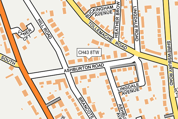 CH43 8TW map - OS OpenMap – Local (Ordnance Survey)