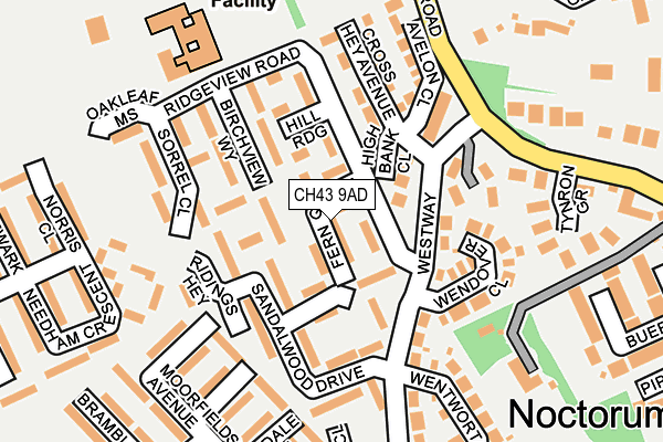 CH43 9AD map - OS OpenMap – Local (Ordnance Survey)