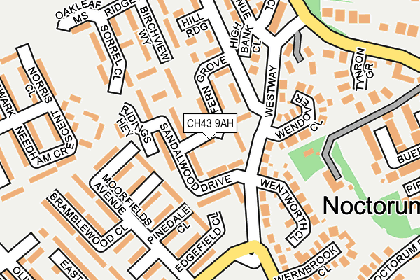 CH43 9AH map - OS OpenMap – Local (Ordnance Survey)