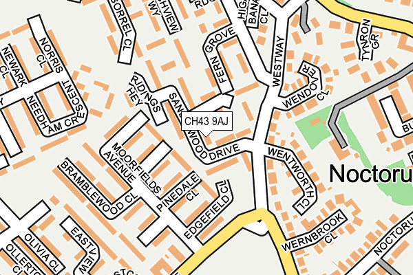 CH43 9AJ map - OS OpenMap – Local (Ordnance Survey)