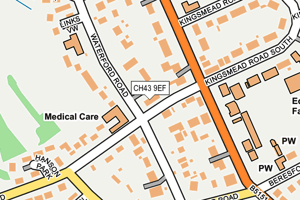 CH43 9EF map - OS OpenMap – Local (Ordnance Survey)