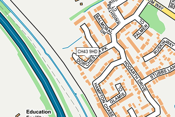 CH43 9HD map - OS OpenMap – Local (Ordnance Survey)