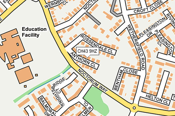 CH43 9HZ map - OS OpenMap – Local (Ordnance Survey)