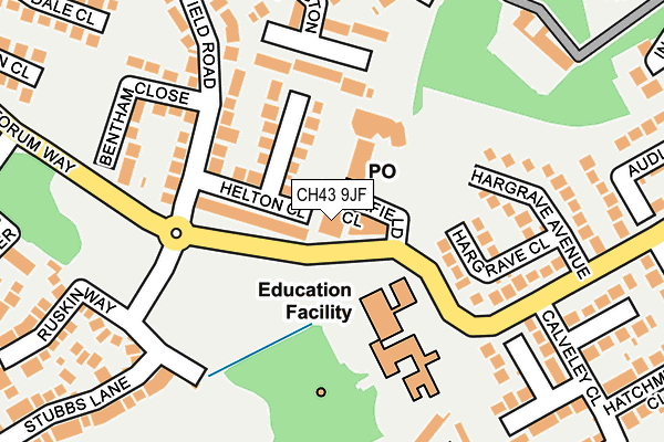 CH43 9JF map - OS OpenMap – Local (Ordnance Survey)