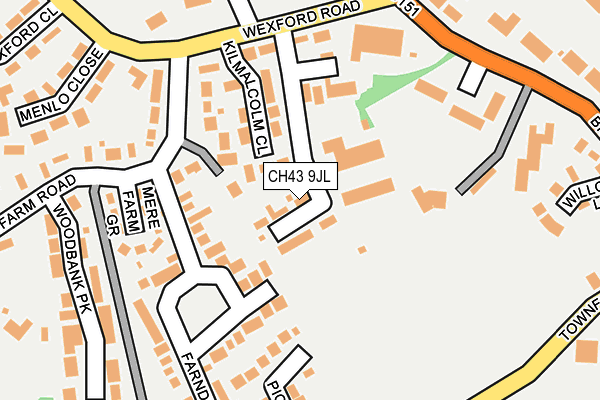 CH43 9JL map - OS OpenMap – Local (Ordnance Survey)