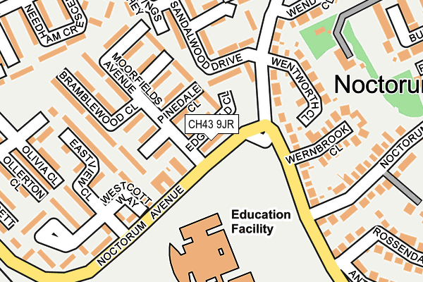 CH43 9JR map - OS OpenMap – Local (Ordnance Survey)