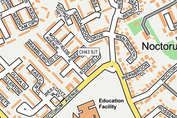 CH43 9JT map - OS OpenMap – Local (Ordnance Survey)