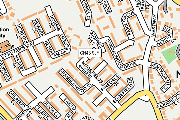 CH43 9JY map - OS OpenMap – Local (Ordnance Survey)