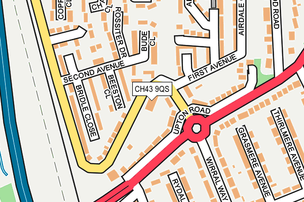 CH43 9QS map - OS OpenMap – Local (Ordnance Survey)