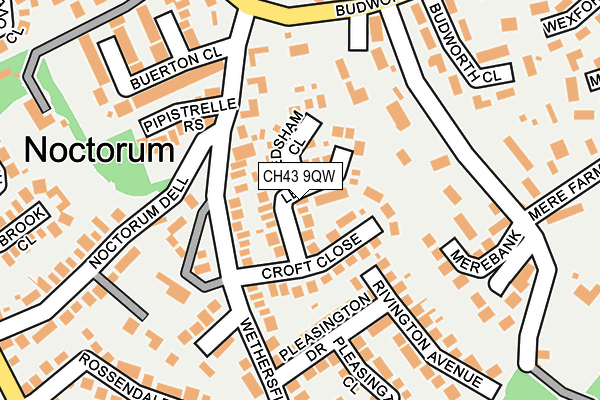 CH43 9QW map - OS OpenMap – Local (Ordnance Survey)