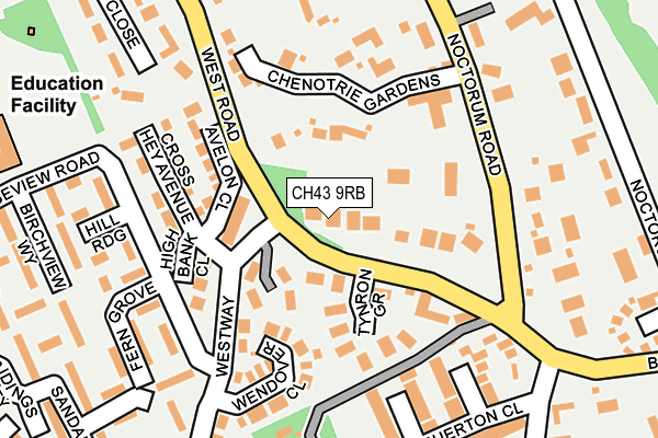 CH43 9RB map - OS OpenMap – Local (Ordnance Survey)