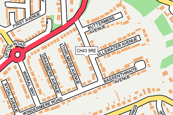 CH43 9RE map - OS OpenMap – Local (Ordnance Survey)