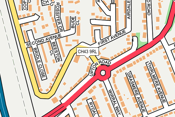 CH43 9RL map - OS OpenMap – Local (Ordnance Survey)