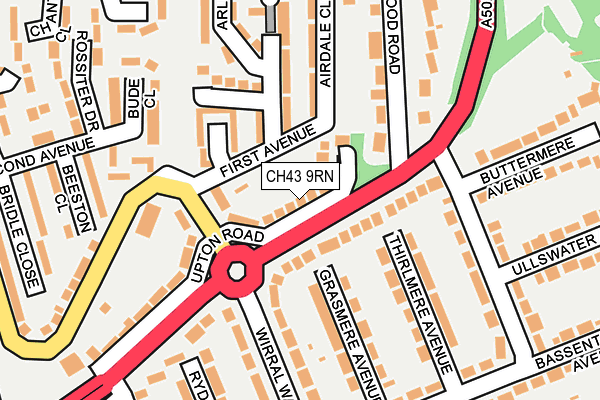 CH43 9RN map - OS OpenMap – Local (Ordnance Survey)