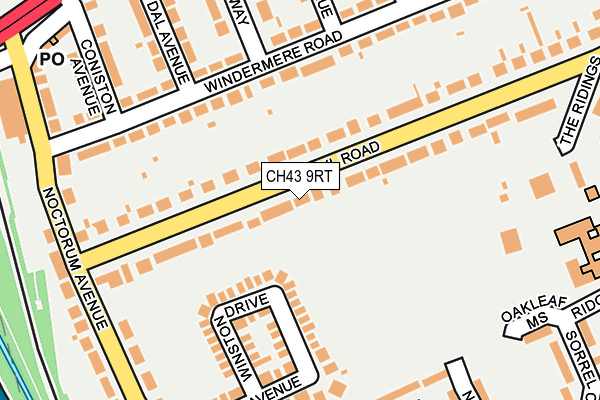 CH43 9RT map - OS OpenMap – Local (Ordnance Survey)