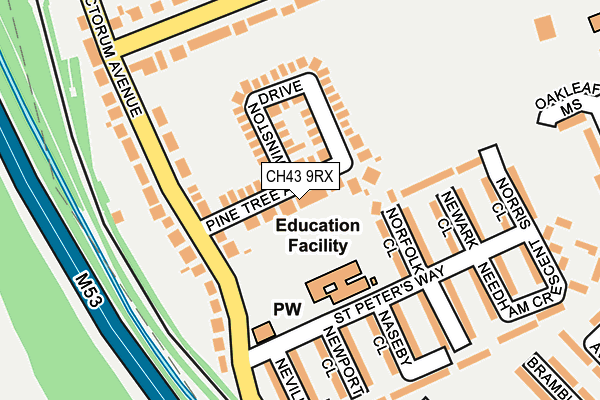 CH43 9RX map - OS OpenMap – Local (Ordnance Survey)