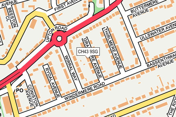 CH43 9SG map - OS OpenMap – Local (Ordnance Survey)