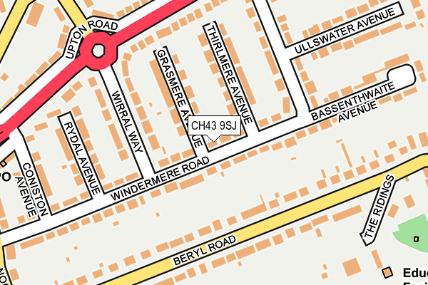 CH43 9SJ map - OS OpenMap – Local (Ordnance Survey)