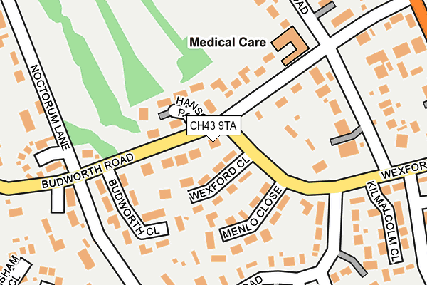 CH43 9TA map - OS OpenMap – Local (Ordnance Survey)