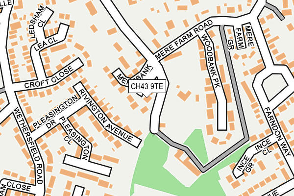 CH43 9TE map - OS OpenMap – Local (Ordnance Survey)