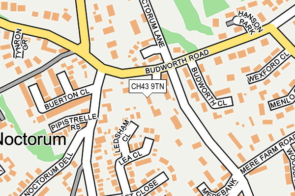 CH43 9TN map - OS OpenMap – Local (Ordnance Survey)