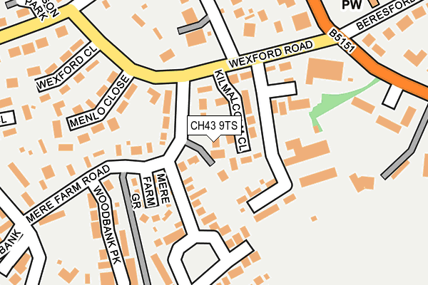 CH43 9TS map - OS OpenMap – Local (Ordnance Survey)